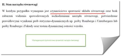 Zasady oceny błędnika i równowagi kierowców Zasady oceny błędnika i równowagi kierowców