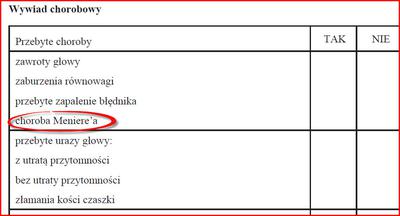 Choroba Menier'a wywiad lekarski Choroba Menier'a wywiad lekarski