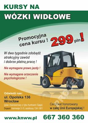 Kurs na wózek widłowy Wrocław Opolska136 Kurs na wózek widłowy Wrocław Opolska136