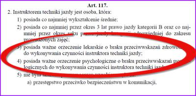 Badania instruktorów techniki jazdy