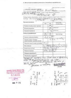 wynik badania okulistycznego WOMP