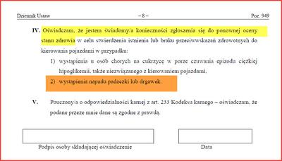 Oświadczenie o konieczności badań po napadzie padaczki