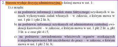 Podstawy wydania decyzji administracyjnej o skierowaniu przez Starostę