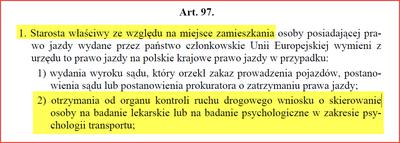 Starosta jest zobowiązany wydać skierowanie na badania psychologiczne
