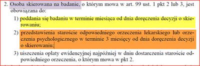 Terminy badań wynikające ze skierowania Starosty.