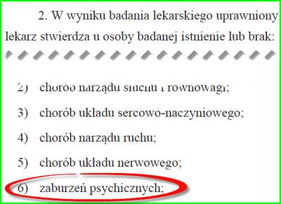 Obowiązek lekarza co do chorób psychicznych