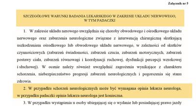 schorzenia neurologiczne a prawo jazdy zawodowe?