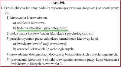 Artykuł 39l Ustawy o Transporcie Drogowym