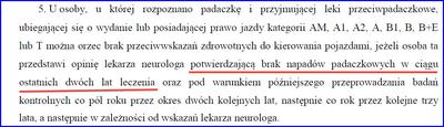 Podstawowy warunek dla kierowców z padaczką