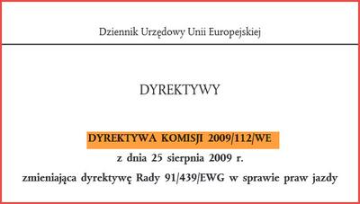 Dyrektywa unijna o prawach jazdy
