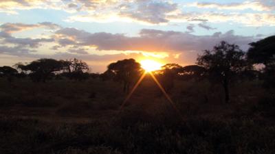 Zachód słońca w Kenii