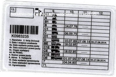 Wymiana prawa jazdy kierowcy zawodowego