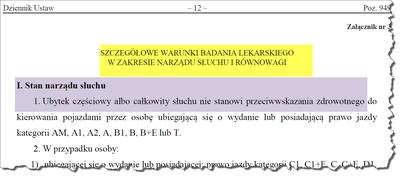 Norma słuchu na kategorię B prawa jazdy