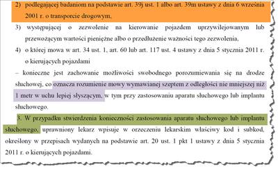 Normy słuchu dla kierowców aut służbowych