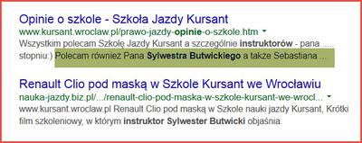 Pozytywne opinie o instruktorze Sylwestrze Butwickim