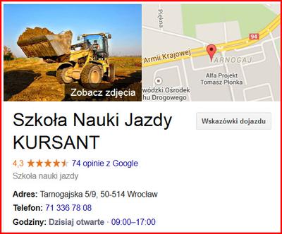 Dojazd do OSK na kurs wózków widłowych we Wrocławiu