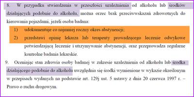 Zasady oceny kierowcy uzależnionego od narkotyków