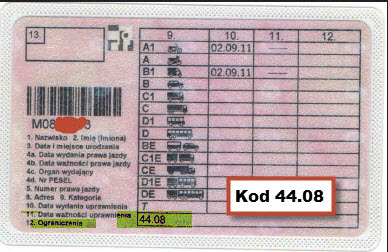 Kod 44.08 w prawie jazdy na motocykl