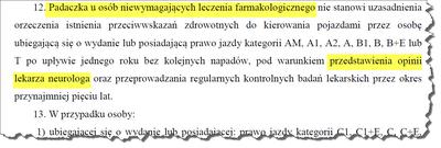 5 lat bez napadów padaczki a prawo jazdy