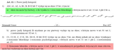 Lekarz może skrócić termin ważności prawa jazdy