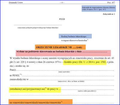 Orzeczenie lekarskie dla kierowców zawodowych 2015 rok