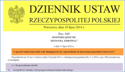 Najnowsze rozporządzenie ministra zdrowia o badaniach kierowców