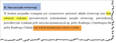 Zasady oceny równowagi kierowców zawodowych