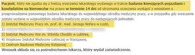 Odwołanie do Instytutu Medycyny Pracy