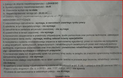 Określenie lekkiego stopnia niepełnosprawności