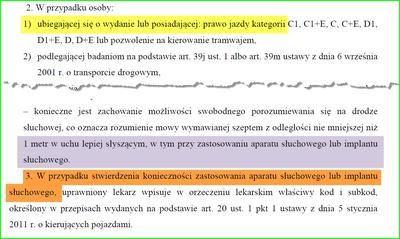 Normy słuchu dla kierowcy zawodowego z implantem ślimakowym