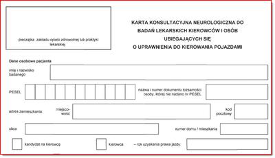 Karta neurologiczna wg najnowszej podstawy prawnej