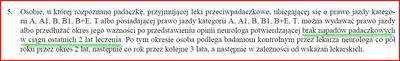 Obowiązująca norma braku napadów padaczki dla kierowców