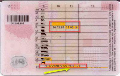 Kody ograniczeń w rubryce 12 prawa jazdy