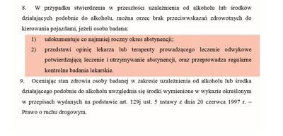 Wymóg rocznego okresu abstynencji