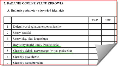 Wzór karty badania kierowców