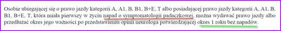 Utrata przytomności oznacza zabranie prawa jazdy
