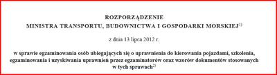 Zasady przeprowadzania egzaminów na prawko